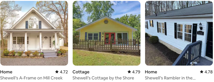 Shewell Retreats: A-Frame, Cottage, Rambler